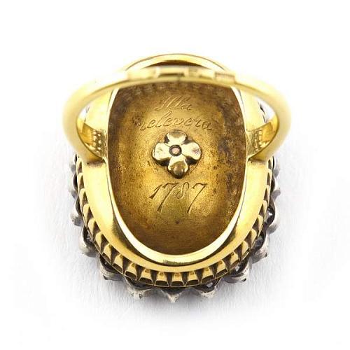 Кольцо с сапфиром и бриллиантами. 1787 г.