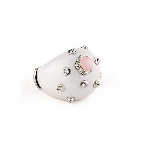 Кольцо с бриллиантами белым ониксом