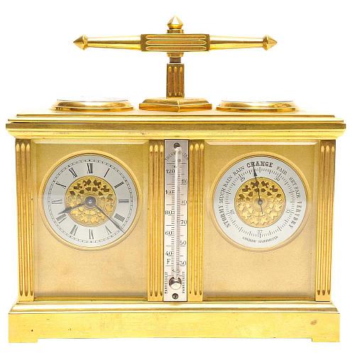 Часы настольные с барометром, термометром и компасом