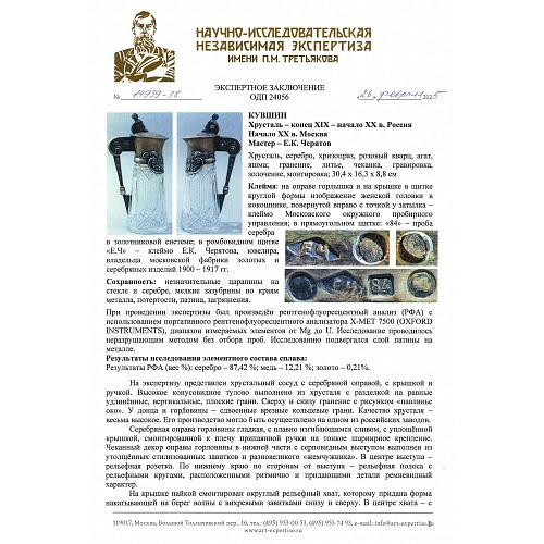 Экспертное заключение НИНЭ им. П. М. Третьякова.