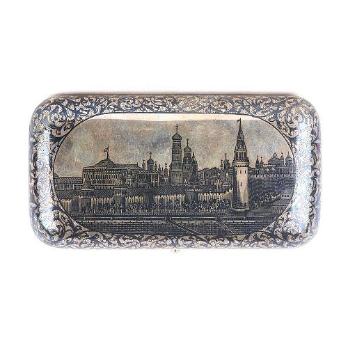 Портсигар "Вид на Московский кремль"