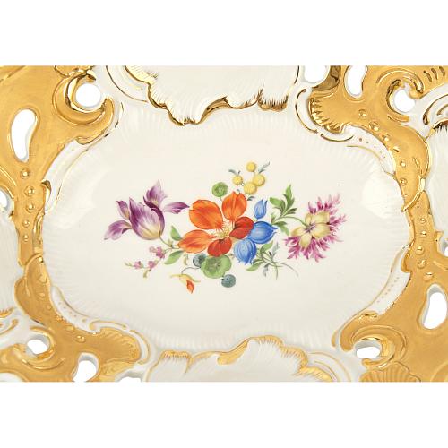 Блюдо «Полевые цветы». Мейссен.