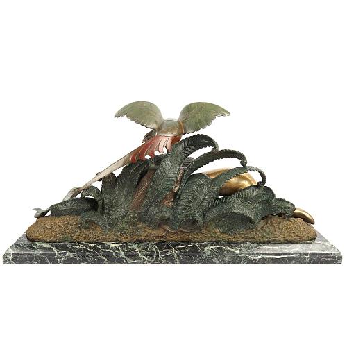 Скульптура «Лис и фазанье семейство». Лавров.