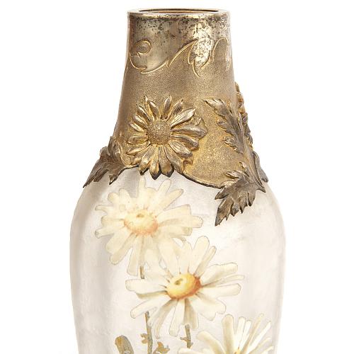 Ваза для цветов в серебряной оправе "Ромашки".