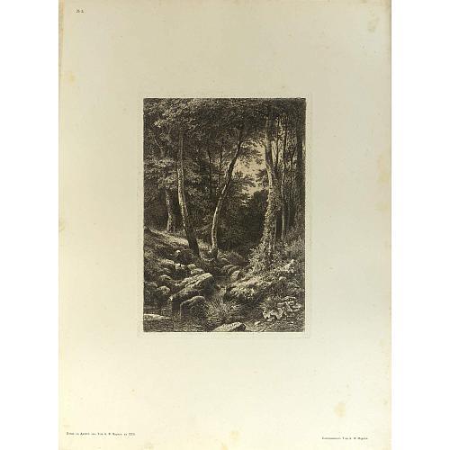 Офорт И.И.Шишкина «Ручей в лесу» 1870