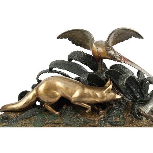 Скульптура «Лис и фазанье семейство». Лавров.