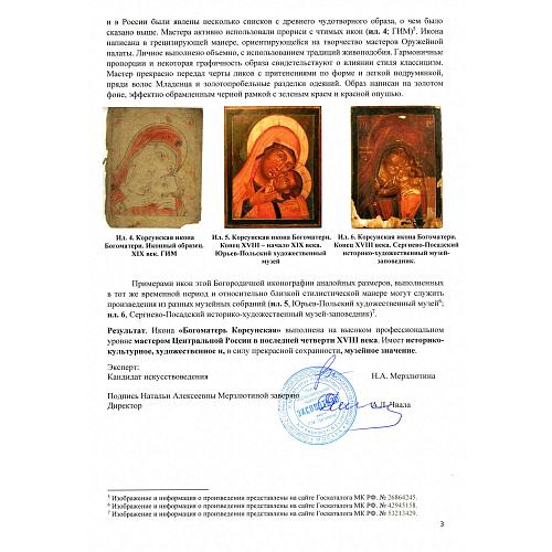 Экспертное заключение НИНЭ им. П.М. Третьякова.