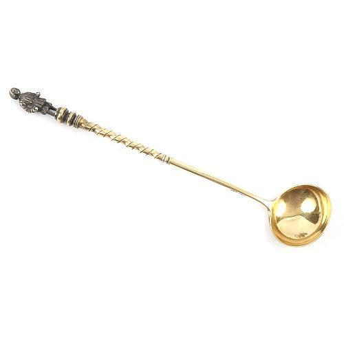 Подстаканник крышкой и ложкой в «русском стиле». Сазиковь.