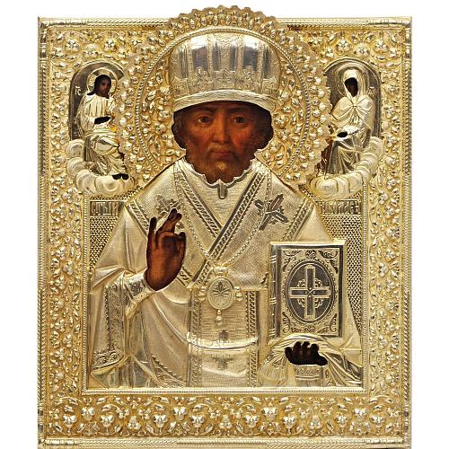 Икона &quot;Св. Николай Чудотворец&quot;. Оклад К.И. Конов.