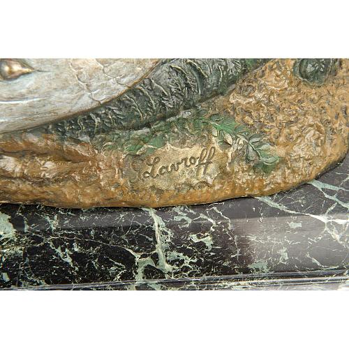 Скульптура «Лис и фазанье семейство». Лавров.