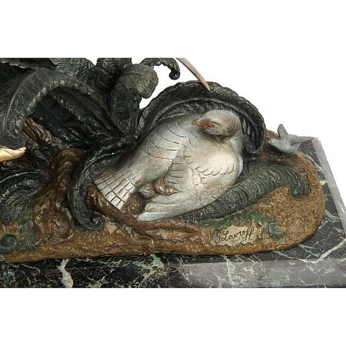 Скульптура «Лис и фазанье семейство». Лавров.