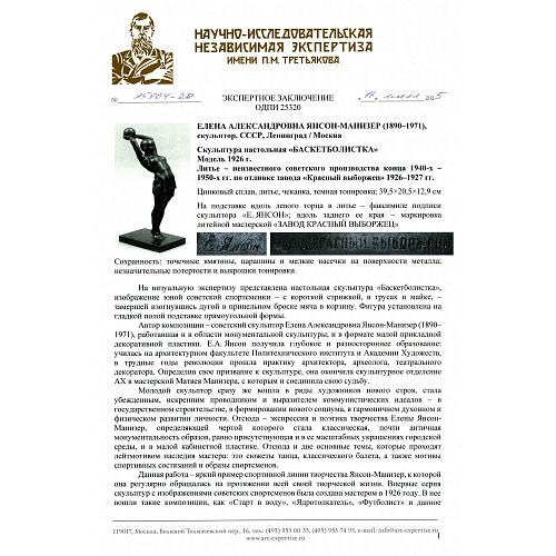 Экспертное заключение НИНЭ имени П. М. Третьякова.