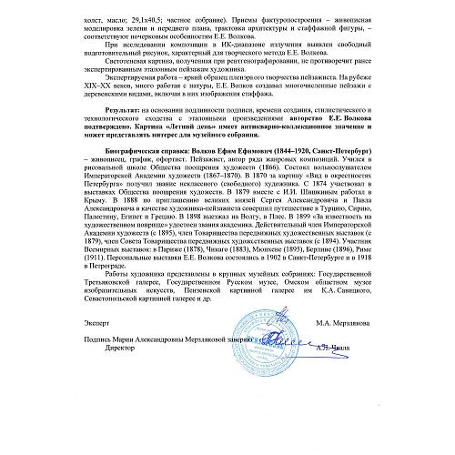 Экспертное заключение НИНЭ имени П. М. Третьякова
