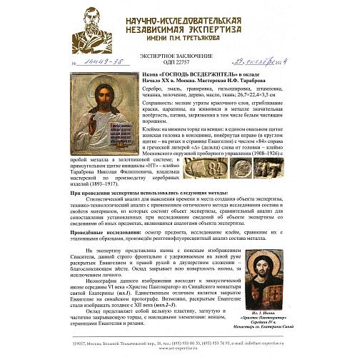 Экспертное заключение НИНЭ им. П. М. Третьякова.