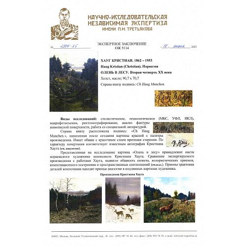 Экспертное заключение НИНЭ им. П.М. Третьякова.