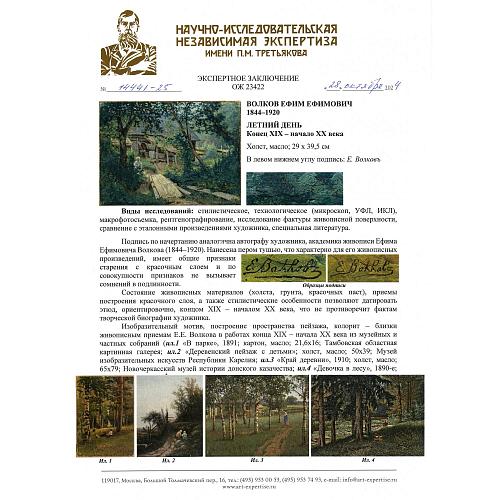 Экспертное заключение НИНЭ имени П. М. Третьякова
